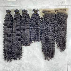 Extensions de cheveux de trame de cheveux humains vietnamiens doublement étirés birmans de haute qualité, cheveux noirs naturels de courte longueur - Product Image 2