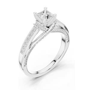 Bague en diamant de laboratoire taille princesse 1,156 CT pour femme, clarté VVS-VS EF, or 18 carats, 14 carats, 10 carats et argent 925, rose, jaune, blanc - Product Image 4