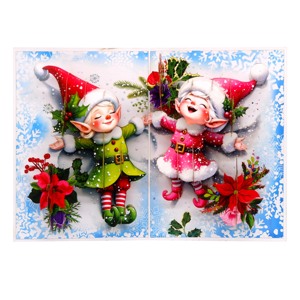 Cartes de vœux de Noël, de la fête des pères, du Nouvel An, personnalisées en gros, artisanat en papier, elfes, 3D, pop-up, faites à la main, cartes de vœux de vacances 3D - Product Image 5