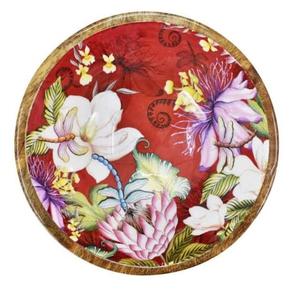 Bol de service en bois pour la décoration de table, la présentation de desserts et la restauration, avec finition émaillée intérieure, idéal pour les salades de fruits - Product Image 2