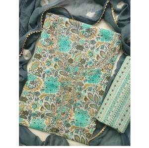 Costumes en lawn pakistanais de très haute qualité, 3 pièces, non cousus, pour l'été, à prix de gros, costumes en lawn de designer pakistanais, 100% jacquard - Product Image 4