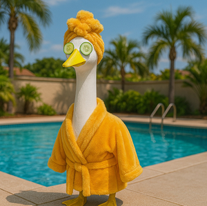 Ensemble de peignoir d'hiver pour animaux de compagnie, canard mignon, style occidental, avec fourrure synthétique, peignoir chaud, chapeau, tenue de Noël pour la photographie d'animaux de compagnie - Product Image 1