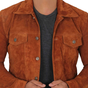RIVIAN ATLANTIC <b>Men's</b> New Arrival Suede Leather <b>Jacket</b> Fully Customized Design Embossed Processing Winter <b>Trucker</b> - Product Image 3
