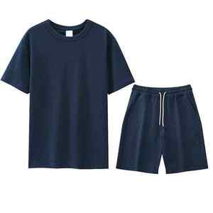 Dernière conception 2025 Ensembles de vêtements pour hommes à la mode Ensemble de t-shirts et shorts en coton respirant Deux pièces Costume d'été pour hommes Ensembles jumeaux - Product Image 2