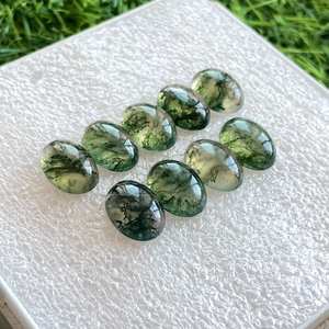 Agate mousse Cabochon Gemstone Set 9pcs pour la fabrication de bijoux DIY Bague Pendentif Bracelet Designs - Product Image 1