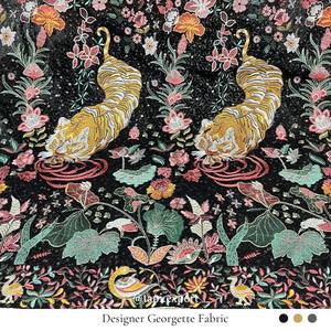 Tissus Georgette noire de haute qualité brodés pour hommes Plaid Kurta Style tissé respirant pour les filles - Product Image 6