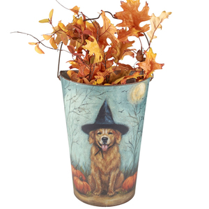 Halloween <b>Wall</b> Hanging Metal Bucket Planter Set Vintage Cat Dog Art Rustic <b>Decor</b> Indoor Outdoor Flower Holder Halloween Gift Use - Product Image 5