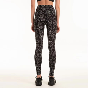 Mujeres sublimación alta cintura elástica entrenamiento deportes Yoga Leggings venta al por mayor correr gimnasio Fitness Yoga señoras medias - Product Image 3