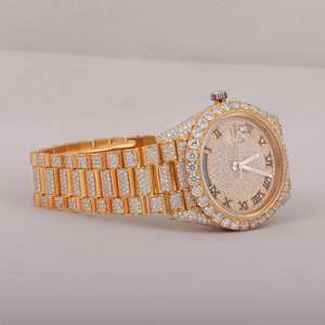 Reloj de Pulsera de Lujo para Hombre, Estilo Hip Hop, con Incrustaciones de Moissanita VVS de Excelente Calidad, Movimiento de Cuarzo, Esfera de Cristal - Product Image 5