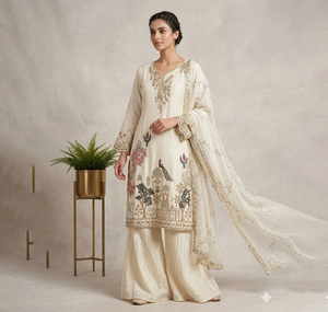 Indian Pakistani Beautiful Punjabi Girl Salwar Suit Sexy Gharara Sharara Suit Wedding Georgette Traditional Woman Dress - Product Image 1