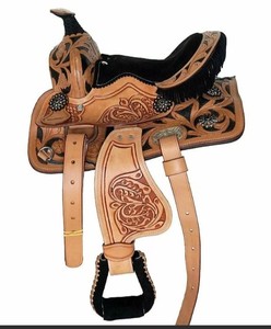 Vente en gros de selle de cheval occidentale, baril, selle creuse avec ensemble assorti, selle de cheval légère, équipement de cheval - Product Image 4