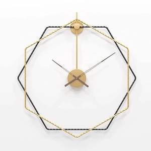 Horloge décorative intérieure en métal cadre en fer enduit de couleur noire horloge murale montre bon cadeau horloge en gros au meilleur prix - Product Image 5