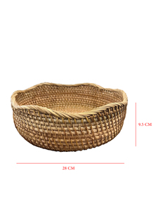 Eco-friendly Handmade Rustic Woven Rattan Storage <b>Baskets</b> for <b>Kitchen</b>-Multifunction Serving & Fruit <b>Baskets</b> - Product Image 6