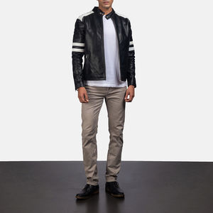 <b>Men</b> Full Length Sleeves High Quality Wholesale Professional 2024 Coated Leather <b>Jacket</b> with Stand Collar <b>Thin</b> High Street Style - Product Image 5