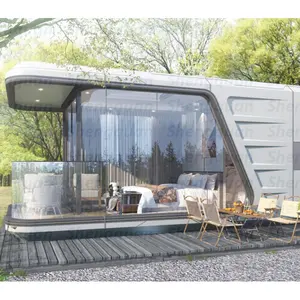 Shengquan Enjoy Seaside Cabin House Tiny Mobile House Professional Factory Capsule House Commercial Space Airship Pod