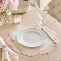 Set de table de luxe en cuir PVC imperméable à bord festonné, moderne, pour mariage