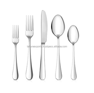 Juego de cubiertos para servir Bodas de diseño moderno Juego de cubiertos con acabado plateado de acero inoxidable Hecho a mano Personalizado - Product Image 1