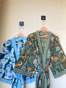 Japanese Cotton Kimono Robe Pure Cotton <b>Lightweight</b> Spa Robe Everyday Wear Robe <b>Dressing</b> <b>Gown</b> Summer Nightwear One Size Robe - Product Image 4