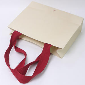 Sac de shopping en papier texturé avec logo personnalisé, artisanat de luxe, cadeau, sac de transport pour vêtements avec poignée en ruban solide - Product Image 3