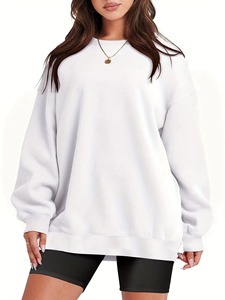 Sweat-shirt oversize pour femme 100% coton, personnalisable sur le devant, tissu polaire doux de qualité supérieure, coupe décontractée, confortable pour l'hiver, décontracté - Product Image 5