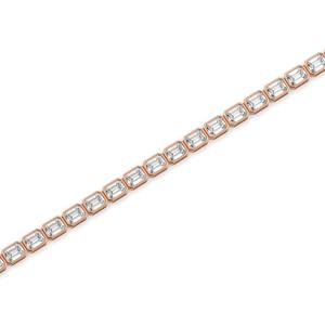 Bracelet tennis en moissanite taille émeraude 9 carats en or jaune 9k 10k 14k 18k serti clos Bracelets tennis pour cadeau de Noël - Product Image 6