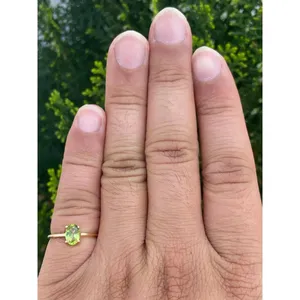Bague en or 14 carats avec péridot naturel, bijoux en pierres précieuses faits à la main, fournisseur en gros - Product Image 3