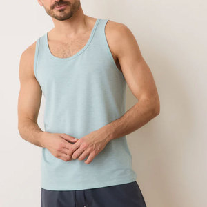 Débardeur d'été en coton respirant avec logo personnalisé pour hommes grande taille sans manches OEM adapté aux commandes de marque de distributeur Gymwear - Product Image 3