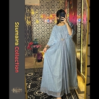 Collection Ssumaira 2025, robe kaftan longue style Dubaï, décontractée, broderie Moonlight, pour femmes, mariage