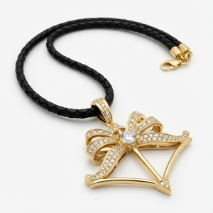 Collar con Colgante de Diamante en Forma de Arco y Flecha Moderno |   Joyería Minimalista de Flecha Chapada en Oro |   Marca Privada para Mujeres, OEM - Product Image 1