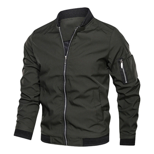 Veste bomber coupe standard slim pour homme, manches régulières, col montant, patchwork, coupe-vent, fermeture éclair, vêtements d'extérieur d'hiver - Product Image 6