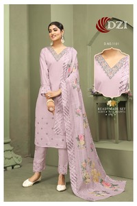 Más vendidos Chanderi Sequence Impresión digital Vestidos casuales Ladies Kurti Pant Set para exportación Venta desde India - Product Image 3