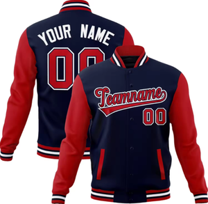 Veste d'université de baseball Letterman en mélange de coton avec numéro de nom cousu personnalisé unisexe d'excellente qualité - Product Image 3