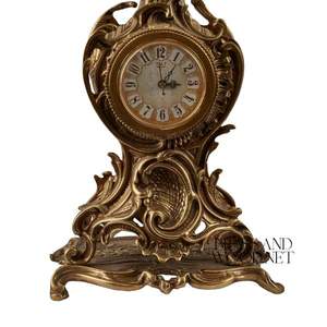 antique brass <b>vintage</b> <b>clock</b> set with ornate candelabras handcrafted luxury decorative centerpiece classic design - Product Image 2