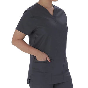 Uniforme de enfermera de hospital de manga corta traje transpirable 100% algodón orgánico uniforme de enfermera de talla grande para hospital - Product Image 3