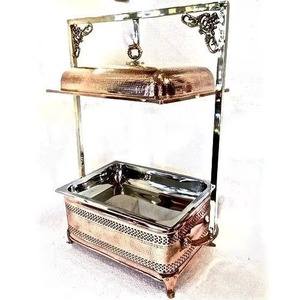 Copper & steel chafing dishes distribute <b>heat</b> evenly preventing hot spots that can overcook <b>food</b> or dry out delicate dishes - Product Image 1