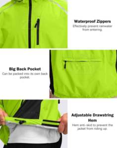 Chaquetas de Seguridad de Alta Visibilidad para Hombre, Chaqueta Impermeable de Algodón con Capucha, Múltiples Bolsillos, Tiras Reflectantes, LED Intermitente, ANSI Clase 2 - Product Image 3