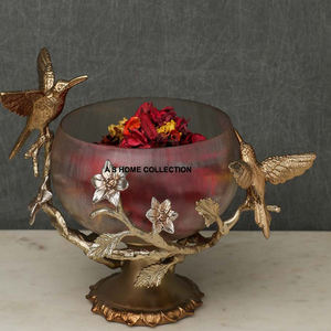 ชามอลูมิเนียมโลหะรูปนกและดอกไม้ดีไซน์ใหม่สำหรับตกแต่งโต๊ะอาหารและห้องครัวในบ้านดีไซน์หรูหราไม่เหมือนใคร - Product Image 1