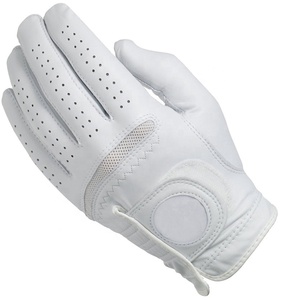 KATBROS INDUSTRY Golf <b>Glove</b> Right Hand White <b>Navy</b> Genuine <b>Leather</b> Breathable Non-Slip Hook Loop Closure Raised Rubber Print - Product Image 3