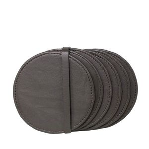 Sous-verres en similicuir avec logo imprimé personnalisé réutilisable promotionnel Sous-verre en cuir Prix compétitif - Product Image 5