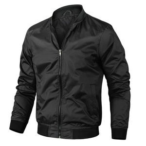 2025 nueva chaqueta de bombardero de alta calidad al por mayor para hombres y chaqueta de ropa informal chaqueta de bombardero de Color sólido - Product Image 4