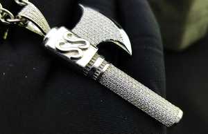 Viking hache Moissanite diamant pendentif 925 argent bataille hache collier personnalisé Hip Hop guerrier bijoux mythologie nordique mode - Product Image 3