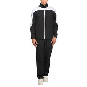 Ensemble de pantalon de survêtement et veste pour hommes 2 pièces vêtements de sport combinaison de gymnastique survêtements d'hiver personnalisés de haute qualité avec fermeture éclair 100% coton - Product Image 1