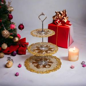 Soporte de pastel de resina de color blanco hecho a mano para cualquier ocasión auspiciosa Patrón de modelo de precio razonable - Product Image 1