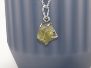 Colgante de piedras preciosas de cuarzo Limón, joyería al por mayor, Plata de Ley 925, nuevo collar moderno de piedra cruda para mujer, collar de regalo - Product Image 2