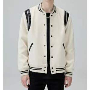 Chaqueta Bomber de béisbol Varsity Letterman para hombre, hecha de mangas de cuero y cuerpo de lana, chaqueta Varsity - Product Image 1