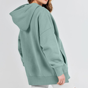 Nouveauté Sweat-shirt à capuche oversize décontracté pour femme, manches longues, tendance, logo sur le devant, imprimé uni, 100% coton - Product Image 6