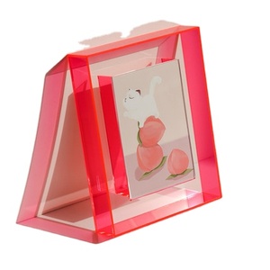 หรูหราติดผนังขายส่งนีออนสีชมพูที่กำหนดเอง A3 Lucite คริลิคเงากล่องกรอบสำหรับงานแต่งงาน - Product Image 1