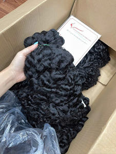 NOUVEAU PRODUIT!! Extensions humaines vietnamiennes Cheveux fuzz bouclés Trame de cheveux Extensions de cheveux doublement étirés - Product Image 3