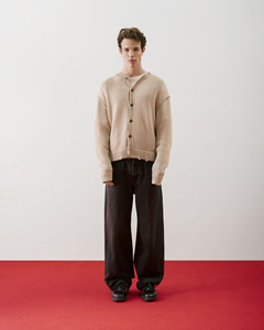 กางเกงยีนส์ผู้ชายเอวกลาง ผ้ายืด/ผ้าฝ้าย ลาย 3 มิติ สไตล์ลำลอง/ทางการ ทรงตรง สีเทาเข้ม ระบายอากาศ ซักเคมี - Product Image 3