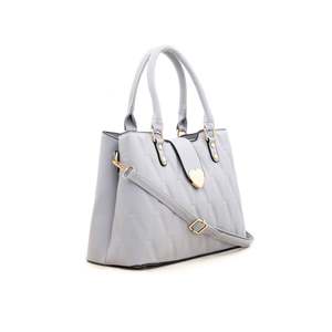 Stylish Casual <b>Grey</b> P35611 Leather Tote <b>Handbag</b> Large Capacity Letter Decoration Latest Fashion Design - Product Image 2